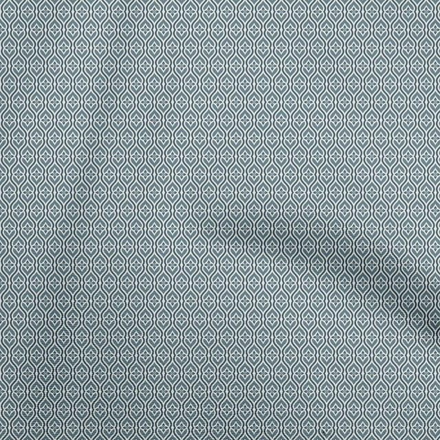 oneOone Georgette Viscose Grayish Blue Fabric Geometric Craft Projects Decor Fabric Printed By The Yard 42 Inch Wide