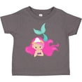 thumbnail image 3 of Inktastic Cute Mermaid, Pink Hair, Green Tail Girls Toddler T-Shirt, 3 of 5