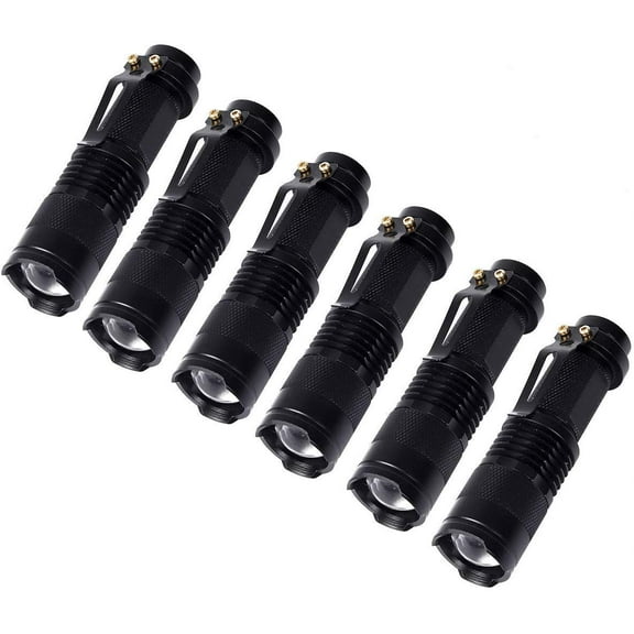 KunHe Small Mini Single Mode Led Flashlights Aa Battery 1 Mode Flashlight Pack of 6