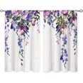 thumbnail image 6 of Purple Wisteria Floral Small Kitchen Curtains Lilac Window Treatment Rustic Flower Blossom Wooden Country Cafe Short Window Curtains for Bathroom Dining Room Tier Drapes 27.5x39 inch, 6 of 7
