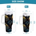 thumbnail image 6 of Yayeee 30oz Stainless Steel Tumbler with Straw and Handle Double-Wall Insulated Travel Water Bottle, Navy Blue Art Pattern, 6 of 8