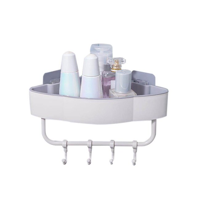 Matsuzay Estante de ducha de esquina de pared, estante triangular con gancho, estante de baño, soporte de estante de ducha de champú, estante de Almacenamiento y organización del hogar No. 4 Matsuzay HA024015-04