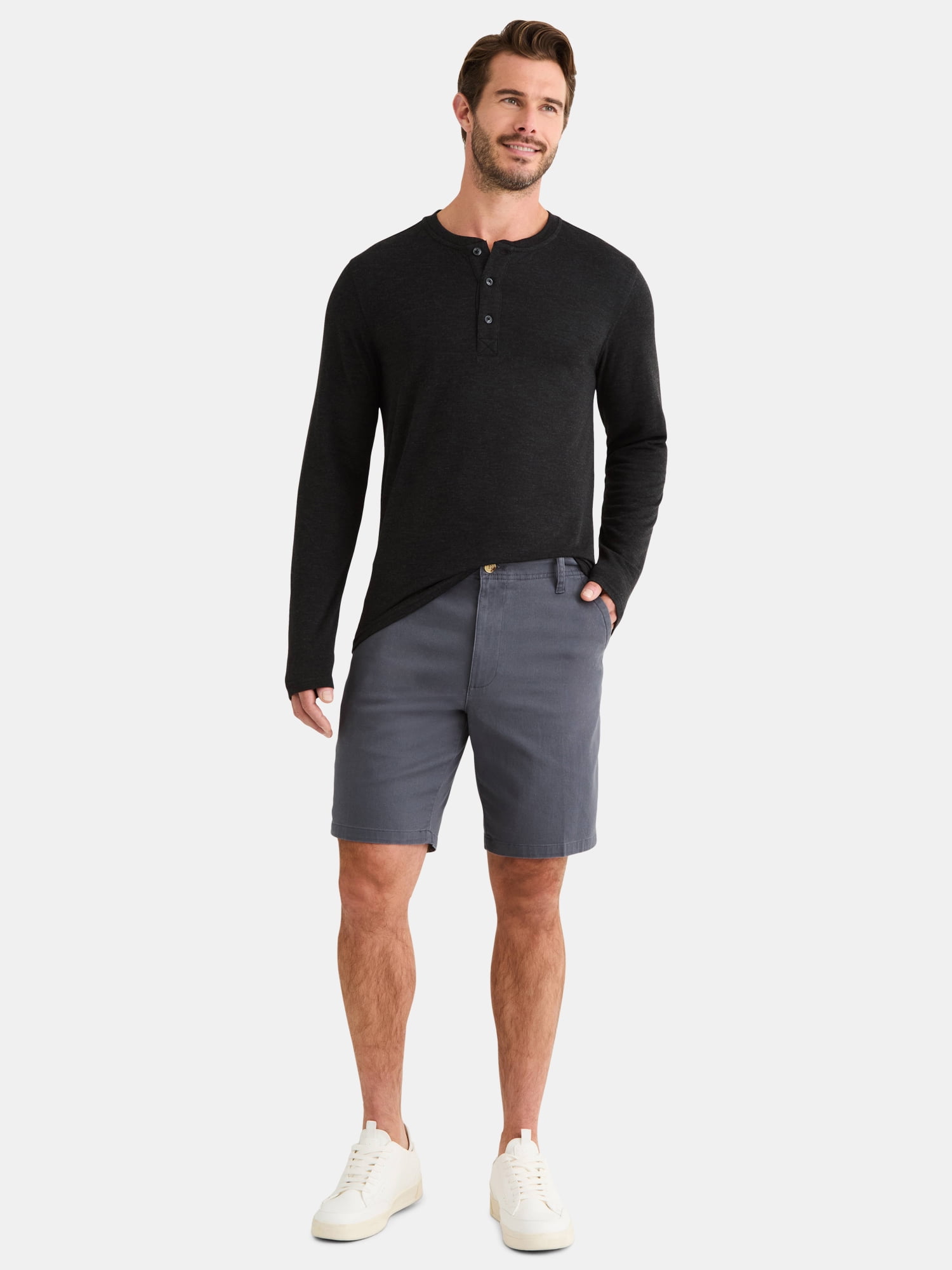 George Men's and Big Men's Flat Front Shorts, 9" Inseam, Sizes 28-54