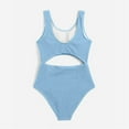 Swimsuit Girls,Girl's One-Piece Solid Color Swimsuit Cute Cut Out ...