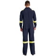 thumbnail image 2 of Jowowha Men's Work Coveralls One Piece Reflective Mechanics Overalls Workwear with Multi Pockets Navy Blue L, 2 of 7