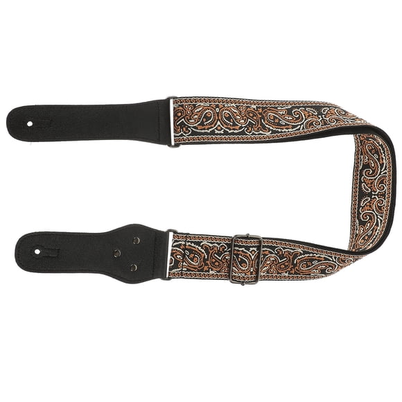 Minkissy 1Ensemble Sangle de Guitare en Nylon Design Grand Marron pour Maintien et Confort Sécurisés