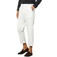 thumbnail image 5 of INSPIRE CHIC Men's Formal Cropped Pants Solid Color Flat Front Dress Trousers 30 White, 5 of 6