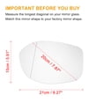thumbnail image 3 of Unique Bargains 1 Pcs Car Left Rearview Heated Side Mirror Glass Replacement W / Backing Plate for Honda Odyssey 2014-2017, 3 of 7