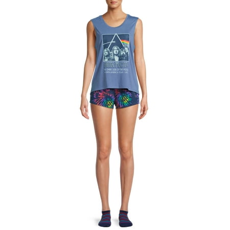 

Pink Floyd Women s and Women s Plus Tank Top Shorts and Socks 3-Piece Sleep Set