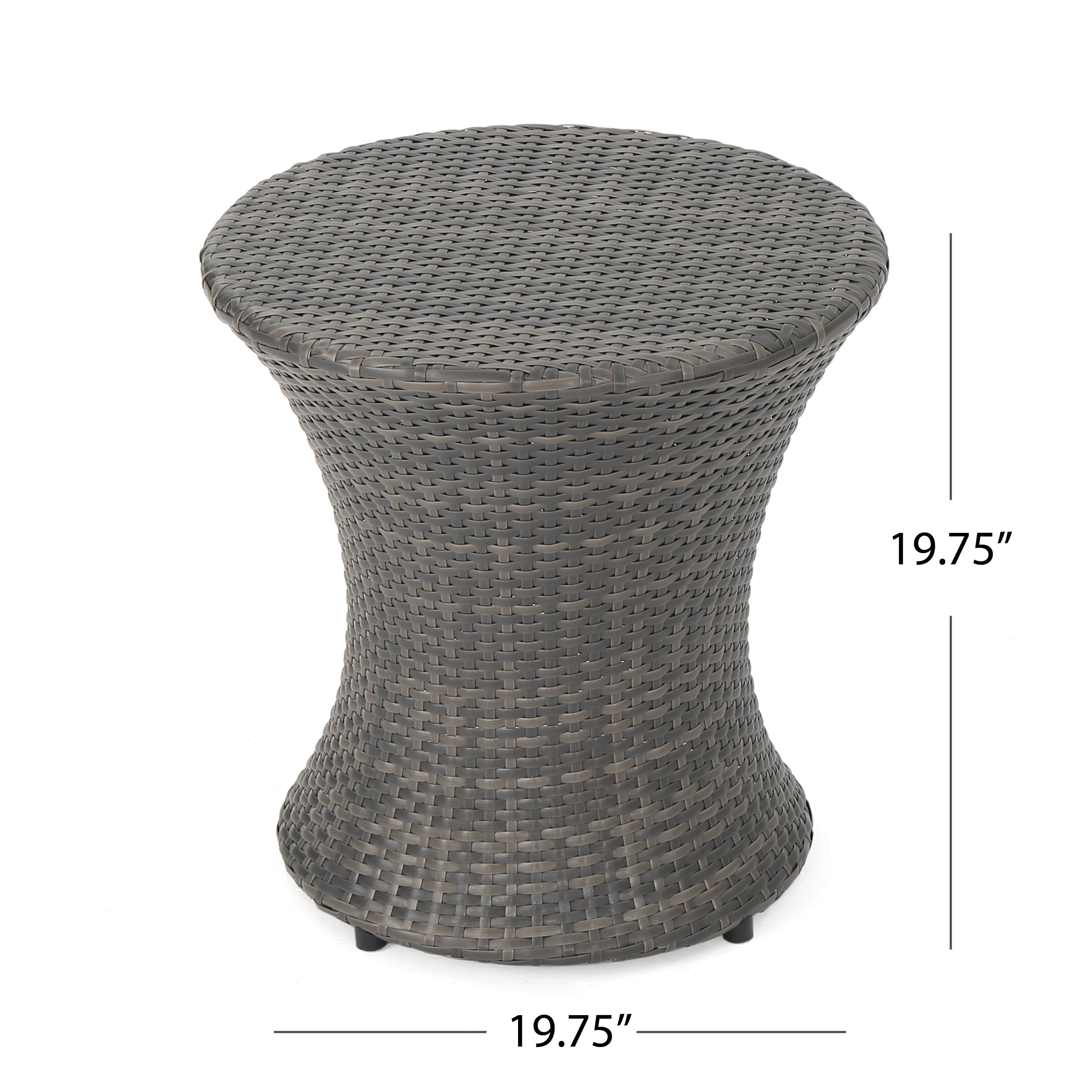 Ashburn Outdoor 3 Piece Wicker Stacking Chair Chat Set, Grey