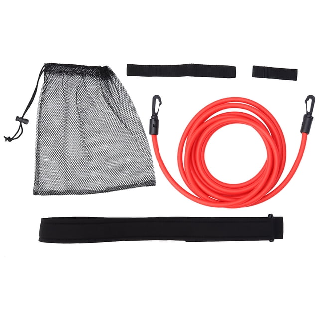 CTIRCHIU 1 Set of Swim Training Resistance Belt Adjustable Elastic Exerciser Belt Safety Rope (Red)