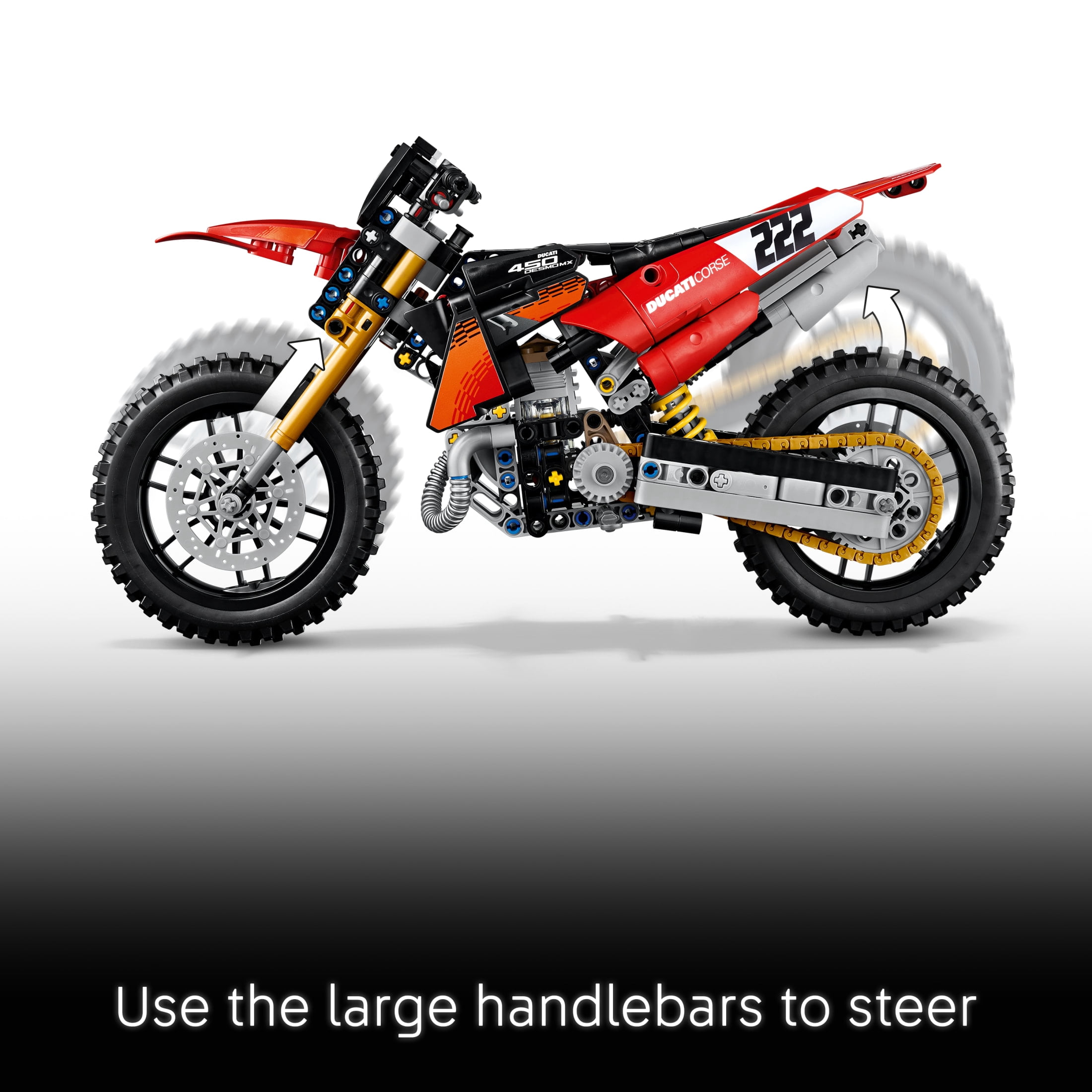 LEGO Technic Ducati Desmo450 MX Factory Motorcycle Toy - Building Toy for Boys & Girls, Ages 10+ - Kids Bedroom Decor - Motorcycle Model with Realistic Details - Gift for Birthdays - 42238