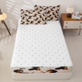 thumbnail image 4 of Homewish Kawaii Black Dachshund Zipper Queen Comforter Set with Fitted Sheet and 2 Pillowcases,Cute Flower Plants Zipper Bedding Set,Reversible,4pcs, 4 of 8