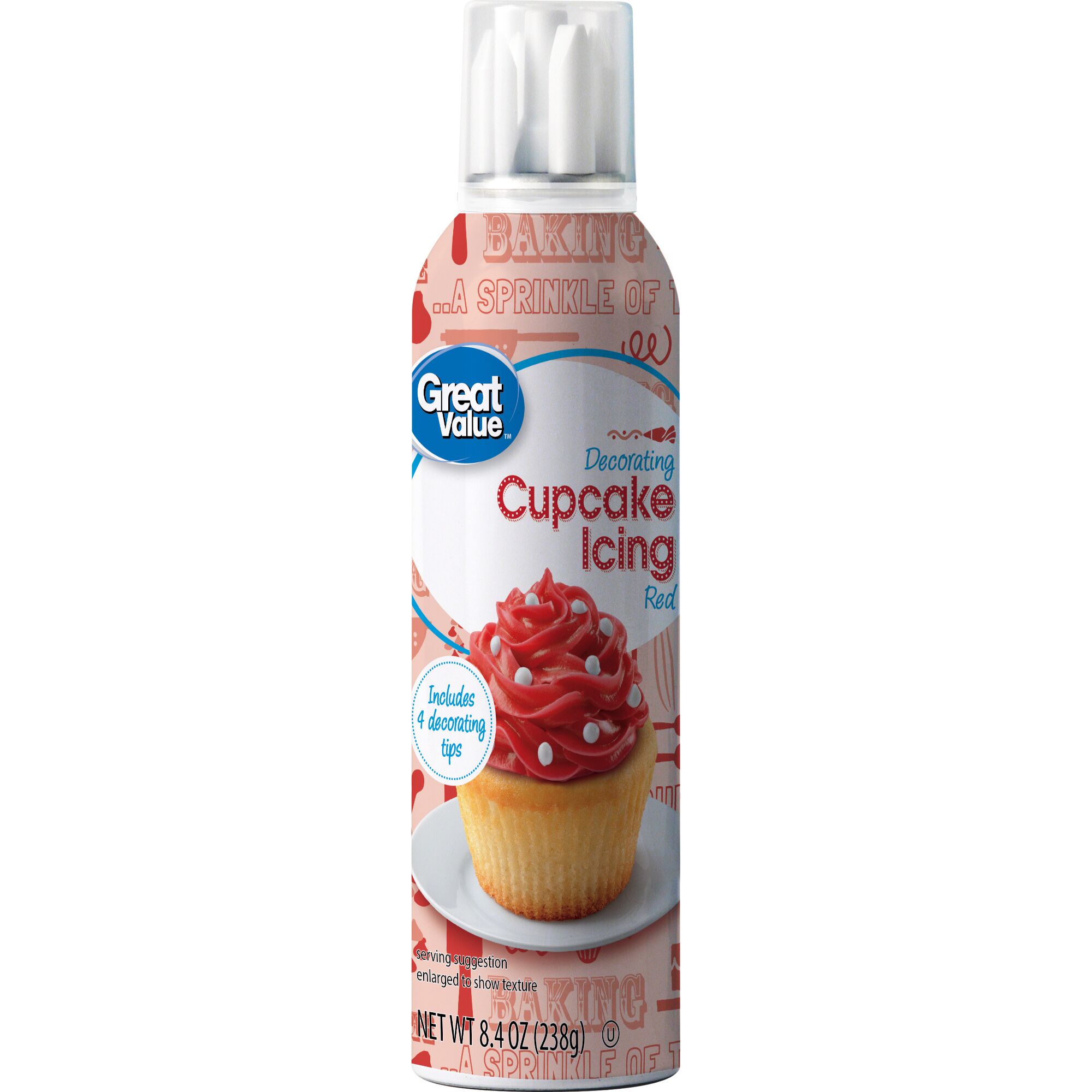 Great Value Decorating Cupcake Icing, Red, 8.4 Ounces