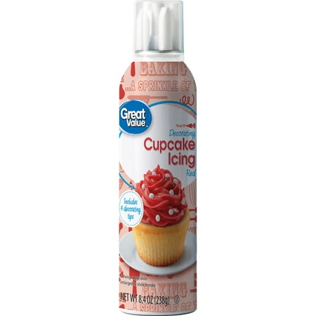 (4 Pack) Great Value Decorating Cupcake Icing, Red, 8.4 oz