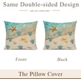 thumbnail image 6 of Sea Turtles Beach Throw Pillow Covers, Teal Nautical Decorative Pillow Cases for Couch Sofa Bed Chair Outdoor Set of 2 18x18 Inch, Teal Cushion Cover, Nautical Teal Living Room Decor, 6 of 6