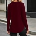 thumbnail image 5 of Bxsruta Womens Tops Long Sleeve Crew Neck Tunic Shirts High Low Hem Casual Tee, 5 of 6