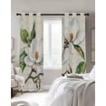 thumbnail image 4 of Botanical Flowers Kitchen Curtains Vintage Rustic White Floral Leaves Cafe Short Curtains for Bathroom Blackout Window Curtain Grommet Small Window Treatment Drapes for Bedroom Living Room 52"x45"x2, 4 of 9