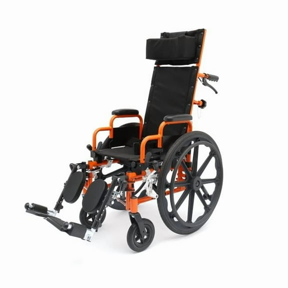 Ziggo ZREC1200 12 in. Ziggo Reclining Wheelchair, Orange