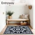 thumbnail image 3 of ODIKA 2'x3' Machine Washable Non-Slip Area Rug, Boho Starburst Arrangement with Decorative Medallion High Traffic Rug with Pad, Black, 545632, 3 of 8