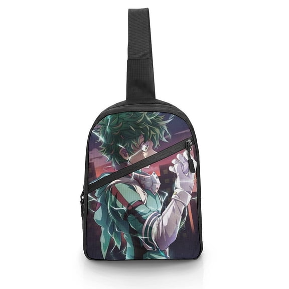 My Hero Academia Sling Bag Foldable Crossbody Bag Unisex Versatile Shoulder Bag Chest Pack Zipper for Gym Travel
