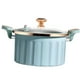 thumbnail image 2 of Olla de vidrio de 8 l, fácil de limpiar, con tapa y asa, para cocinar al vapor, olla de cocción lenta azul, 2 of 9