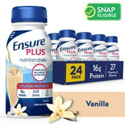 Ensure Plus Meal Replacement Nutrition Shake, Vanilla, 8 fl oz, 24 Count