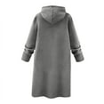 thumbnail image 4 of Teissuly Women's Hooded Sweater Dress Women's Spring And Winter New Solid Color Loose Lazy Style Extended Knee Length Skirt, 4 of 4
