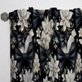thumbnail image 3 of Designart "Tidings In Tuxedo Style" Floral Curtain Panels, 3 of 6