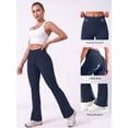thumbnail image 5 of ValueVibe Flare Leggings for Women High Waisted Stretch Yoga Pants Soft Bootcut Workout Leggings, Navy S, 5 of 7