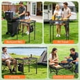 thumbnail image 5 of Folding Grill Table for Outside, Small Camping Table with Mesh Bag, 3 Height Adjustable Metal Aluminum Portable Grill Table for Picnic, Camping, BBQ, Beach, 5 of 9