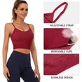 thumbnail image 3 of Attraco Women's Padded Yoga Crop Tank Tops Sports Bras Fitness Workout Cami, 3 of 9