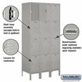 thumbnail image 2 of 12" Wide Four Tier Standard Metal Locker - 3 Wide - 6 Feet High - 18 Inches Deep - Gray - Unassembled, 2 of 3