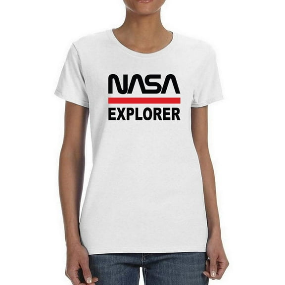 NASA Nasa Explorer Banner Shaped T-Shirt Women -NASA Designs, Female Medium
