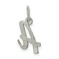 thumbnail image 4 of White Sterling Silver Charm Pendant 16 mm 9 Rhodium-Plated Small Script Initial A, 4 of 4