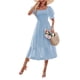 thumbnail image 2 of SAYOO Vestido largo de verano para mujer, manga corta, cuello cuadrado, sin espalda, vestido de lunares suizos SAYOO  Vida cotidiana, 2 of 6