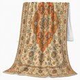 thumbnail image 2 of Vintage Persian Medallion Artwork Pattern Autumn, Festive Holiday Scene, Warm Flannel Blanket for Living Room and Family Room, Art Lovers Thanksgiving Gift, Festive Home Decor, 2 of 9
