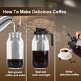 thumbnail image 4 of PNHYTUGY Cold Brew Coffee Maker, 64 Oz Mason Jar Pitcher with Stainless Steel Filter & Pour Spout Handle Lid & Heavy Duty Glass for Iced Coffee & Tea -（2 Quart） Black, 4 of 5