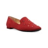 KATY PERRY Womens Red Studded Padded Allena Round Toe Slip On Flats 7 M