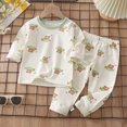 thumbnail image 2 of TOWED22 Toddler Boys Clothes Outfits Set 2Pcs Long Sleeve Print Round Neck Cotton T-Shirt Elastic Waist Joggers Warm Fall Winter(Light Green,18-24 M), 2 of 6