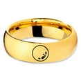 thumbnail image 2 of Tungsten Astronomical Space Full Moon Band Ring 7mm Men Women Comfort Fit 18k Yellow Gold Dome Polished, 2 of 4