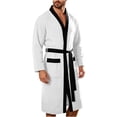 thumbnail image 5 of Naittoop Mens Lightweight Cloth Bathrobe, Long Sleeve Mid Length Summer Robes Comfy Soft Dude Robe with Pockets Sleepwear, 5 of 5