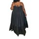 thumbnail image 3 of SAYOO Vestido largo sin mangas para mujer, correa de espagueti, color sólido, con lazo, sin espalda, bolsillos laterales, ajuste holgado, vestido de vacaciones SAYOO  Moda, 3 of 6