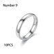 thumbnail image 3 of Qarigey 10 piezas hombres mujeres anillo de acero inoxidable cerrado parejas anillos mano decoración amantes joyería Simple para citas Ropa, zapatos y accesorios Miscelánea Blanco Talla 9 Qarigey AP014528-03, 3 of 6