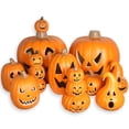 thumbnail image 7 of DUNCHATY Halloween Pumpkin Decor Set (2-Pack) - Multi-Size LED Light-Up Jack O'Lanterns, Waterproof for Porch, Yard, Haunted Trail(10"+12"), 7 of 7