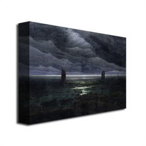 Trademark Fine Art "Sea Shore In Moonlight" Canvas Wall Art by Caspar Friedrich