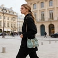 thumbnail image 6 of Leodye 1PCS Womens Bucket Shaped Crossbody Shoulder Bag Chain and Flannelette Material Multifunctional Handbag for Work and Daily Commute -6.3 * 3.54 * 5.51in, 6 of 6