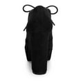 thumbnail image 2 of BLISSFUL STEP Women's Platform Block Heel Lace Up Booties Black 7, 2 of 8