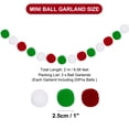 thumbnail image 2 of Uxcell Pom Pom Garland Decorative Hanging Banner for Halloween Thanksgiving Christmas White/Red/Green, 2 of 7
