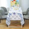 thumbnail image 2 of Tablecloth Indoor Outdoor Stain and Wrinkle Resistant Polyester Floral Rectangle Tablecloth Decorative Table Cover for Dining Table Buffet Party Indoor and Outdoor Use, 2 of 6